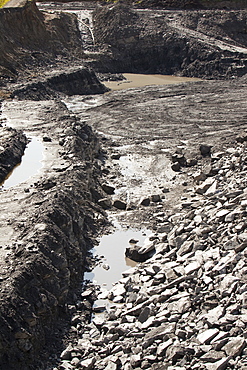 The Glentaggart open cast coal mine to a roadhead for onward transport by road in Lanarkshire, Scotland, United Kingdom, Europe