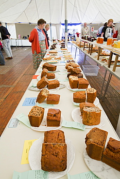 The produce tent at the Rusland Vale Horticultural society annual show, Rusland, South Cumbria, England, United Kingdom, Europe