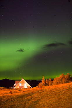 The Northern Lights or Aurora Borealis over Iceland's south Coast, at Skaftafell, Iceland, Polar Regions