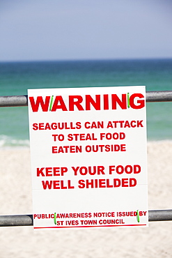 A sign in St. Ives, Cornwall, England, United Kingdom, Europe