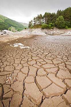 Thirlmere reservoir the day before a hosepipe ban came into effect in the North West, Lake District, Cumbria, England, United Kingdom, Europe