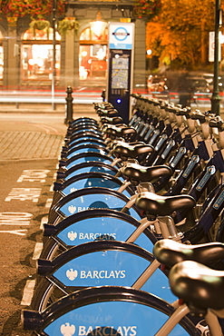 Barclays Cycle Hire scheme (Boris Bikes), part of a green initiative by Transport for London, London, England, United Kingdom, Europe