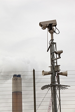 Ratcliffe on Soar coal fired power station, protected by an electric fence and CCTV, near Nottingham, Nottinghamshire, England, United Kingdom, Europe