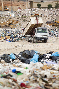 Rubbish on a landfill site in Alicante, Costa Blanca, Murcia, Spain, Europe