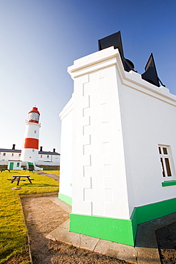 Souter lighthouse on the North East coast between Newcastle and Sunderland, South Tyneside, Tyne and Wear, England, United Kingdom, Europe