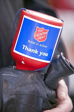 A Salvation Army member collecting donations, United Kingdom, Europe