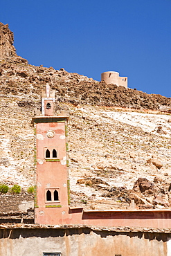 A mosque in a Berber village near Jebel Sirwa in the Anti Atlas mountains of Morocco, North Africa, Africa