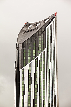 The Strata building at the Elephant and Castle, the first building in the world to have wind turbines integrated into the fabric of the building, London, England, United Kingdom, Europe