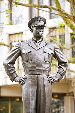 A statue of Dwight D Eisenhower outside the American Embassy in Grosvenor Square, London, England, United Kingdom, Europe