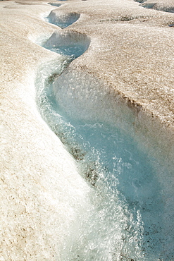 Meltwater channels on the Athabasca Glacier, Jasper National Park, UNESCO World Heritage Site, Alberta, Canadian Rockies, Canada, North America