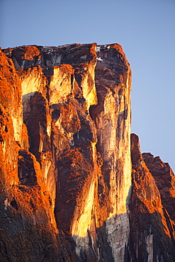 Alpenglow at sunset on Machapuchare, Annapurna Sanctuary, Nepalese Himalayas, Nepal, Asia