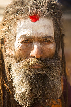 Sadhu (Hindu holy man) in Kathmandu, Nepal, Asia