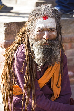 Sadhu (Hindu holy man) in Kathmandu, Nepal, Asia