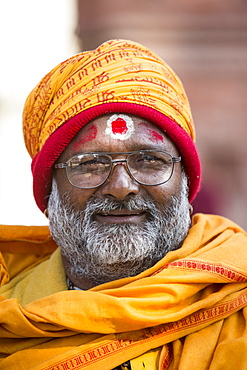 Sadhu (Hindu holy man) in Kathmandu, Nepal, Asia