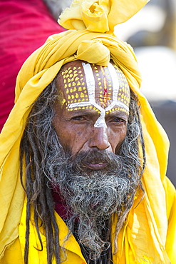 Sadhu (Hindu holy man) in Kathmandu, Nepal, Asia