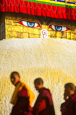 The Boudhanath Stupa, one of the holiest Buddhist sites in Kathmandu, UNESCO World Heritage Site, Nepal, Asia