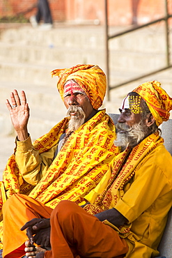 Sadhus (Hindu holy men) in Kathmandu, Nepal, Asia