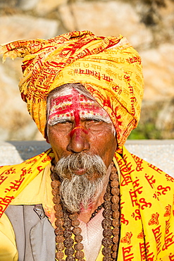 Sadhu (Hindu holy man) in Kathmandu, Nepal, Asia