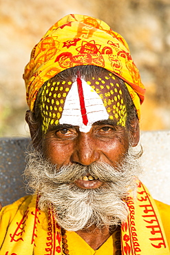 Sadhu (Hindu holy man) in Kathmandu, Nepal, Asia