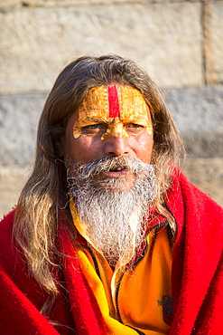 Sadhu (Hindu holy man) in Kathmandu, Nepal, Asia