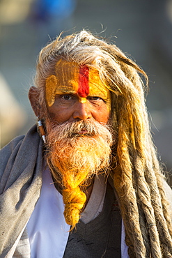 Sadhu (Hindu holy man) in Kathmandu, Nepal, Asia