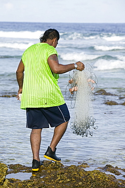 A fisherman on Funafuti atoll, Tuvalu, Pacific