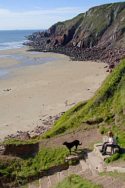 Woman and dog, West Dale