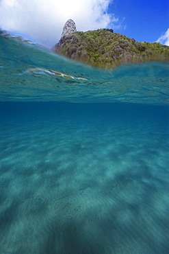 Half and half shot. Pico Hill, Fernando de Noronha, UNESCO World Heritage Site, Brazil, South America