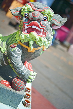 Dog dragon statue, Clan House Chew Kongsi.  George Town, Thailand, Asia