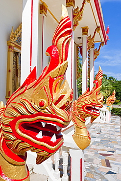 Karon Beach, Buddhist Temple, Phuket Island, Phuket, Thailand, Southeast Asia, Asia