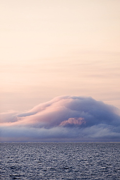 Sun set. Longyearbyen, Svalbard, Norway