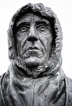 Roald Amundsen, Famous Explorer Statue. Ny-Alesund, Town center, Svalbard, Norway