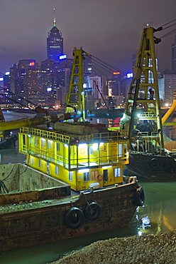 Hong Kong Harbour, reclamation, dredging . Hong Kong, Hong Kong Island, China