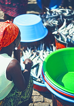 Local Markets, Fish, 03/04/2009. Praia, Assomada Village, Sao Tiago Island. Cape Verde