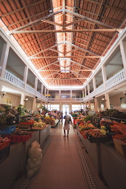 04/04/2009, Market Hall, fruit and vegetables, local market. Mindelo, Fruit Market, Sao Vicente Island. Cape Verde Islands