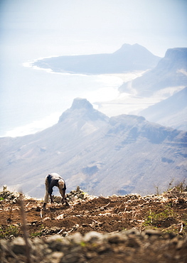 04/04/2009. Cape Verde, Cabo Verde, São Vicente, Mindelo,  Monte VerdeSao Pedro, View from Monte Verde . Mindelo, Mt Verde, Sao Vicente Island. Cape Verde Islands