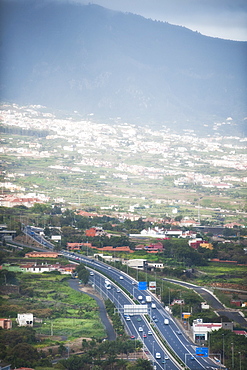 Santa Ursula El Teide and La Orotava valley view. Santa Cruz, La Orotava(world heritage site), Tenerife Island. Canary Islands