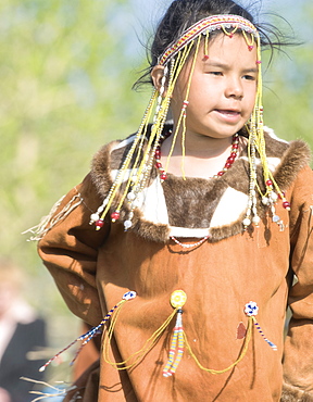 Girl of Koryaks peoples in native clothes, Ossora Village (Koryakskiy Peninsular) Russia, Asia