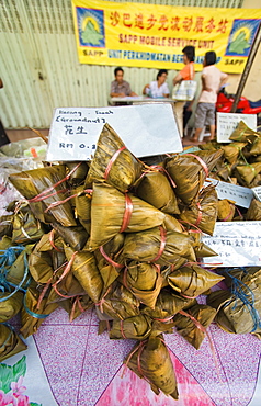 Rice Parcels, multiple, sold at market.  Kota Kinabalu, Sabah, Borneo, Asia