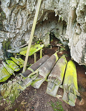 Timber Coffins in Burial Caves, Kinabatanga Valley, Sabah, Borneo, Malaysia