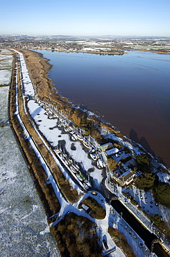 Double Locks with Topsham in the background. Devon, UK