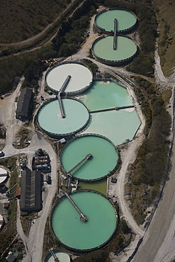 Aerial view of China Clay pits in Cornwall. Uk England