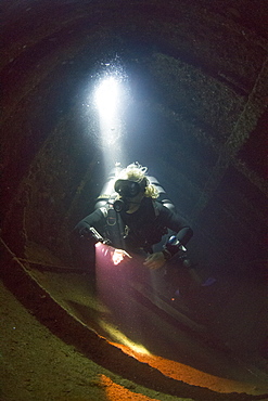 Diving the wreck of The Giannis D, Red Sea, Egypt, North Africa, Africa