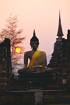 Seated Buddha statue, Wat Mahathat, Sukhothai, Thailand