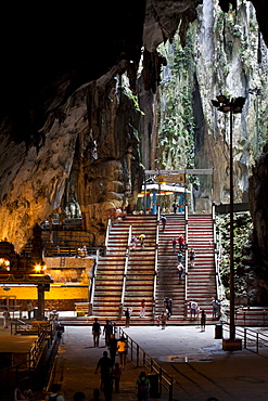 Cavern and stairs to Hindu Temple, Batu Caves, Malaysia, Southeast Asia, Asia