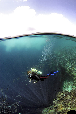 Diver and clouds.  Malaysia   (RR)