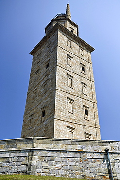 Hercules Tower, oldest Roman lighthouse in use today, UNESCO World Heritage Site, A Coruna, Galicia, Spain, Europe