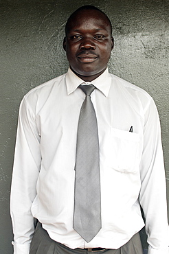 Antony, a local administrative assistant from Gulu, working for a British aid agency AFCIC- Action for Children in Conflict. Gulu Town, Uganda, East Africa