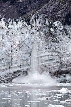 Johns Hopkins Glacier calving in Glacier Bay National Park, Southeast Alaska, USA