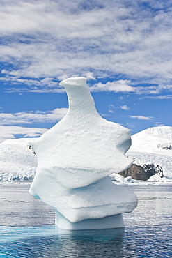 Iceberg detail in and around the Antarctic Peninsula during the summer months. More icebergs are being created as global warming is causing the breakup of major ice shelves and glaciers.